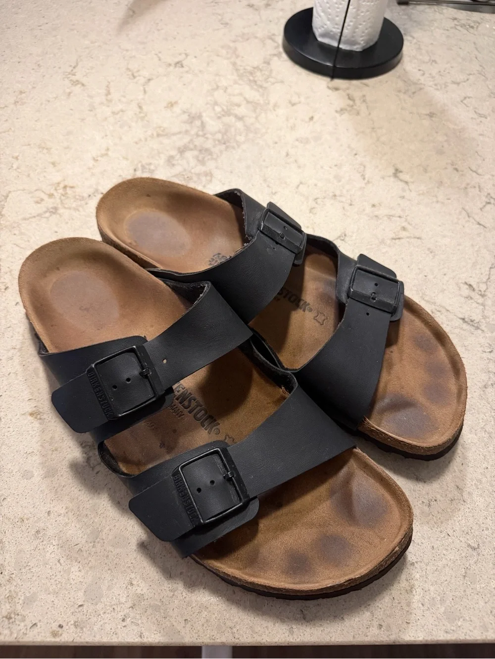 Birkenstock Black Two-Strap Men’s Sandals with Adjustable Buckles
